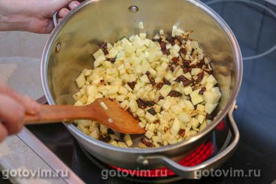 Овощной суп с нутом, кабачками и вялеными помидорами, Шаг 04