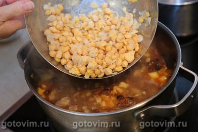 Овощной суп с нутом, кабачками и вялеными помидорами, Шаг 07