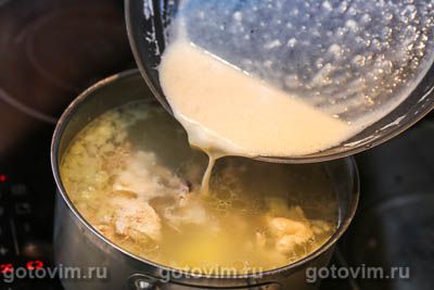 Осетинский белый суп из курицы с мучной болтушкой (Лывжа или лывза), Шаг 07