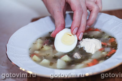 Суп щавелевый с вареным яйцом, Шаг 03