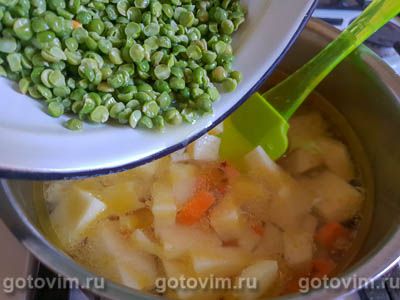 Гороховый суп со щавелем, Шаг 06