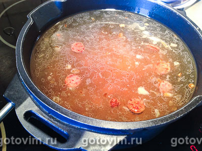 Суп щавелевый с копчеными колбасками, Шаг 02