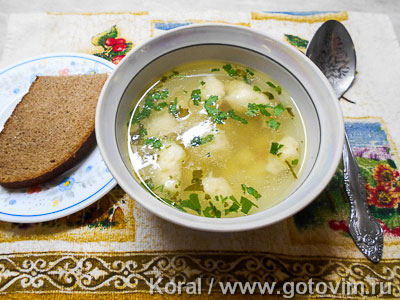 Куриный суп с клецками. Фото-рецепт
