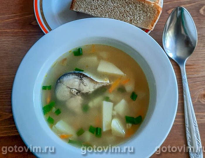 Суп из скумбрии с картофелем и пшеном. Фотография рецепта
