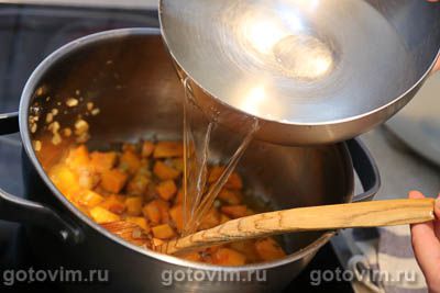 Тыквенный суп с кукурузой и фрикадельками, Шаг 06