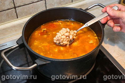 Густой суп из рубца с белой фасолью (Zuppa di fagioli e trippa), Шаг 05