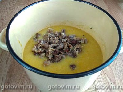 Суп-пюре с потрошками на курином бульоне, Шаг 06