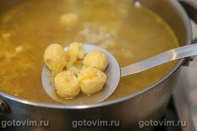 Куриный суп с цветной капустой и сырными клецками, Шаг 08