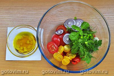 Салат из ассорти помидоров и зелени, Шаг 04