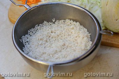 Рис с капустой и мясом , Шаг 01