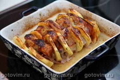 Свинина с картофелем и беконом на шпажках, запеченная в духовке, Шаг 13