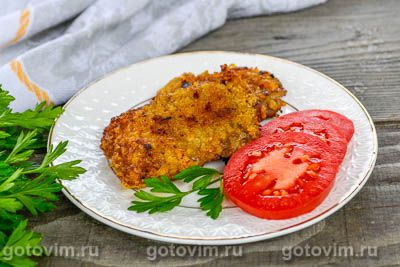 Отбивные из свинины на сковороде в панировке из кукурузных хлопьев. Фото-рецепт