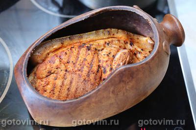 Свинина в духовке, запеченная с персиками в остром соусе, Шаг 07