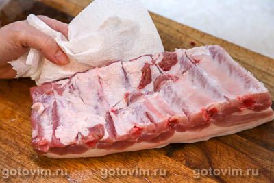 Свиные ребрышки в глазури с мадерой, запеченные в рукаве (пакете для выпечки), Шаг 01