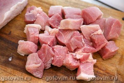 Шашлычки из свинины в духовке, запеченные с картофелем , Шаг 02