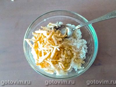 Рисовые котлеты с сыром в хрустящей панировке, Шаг 04