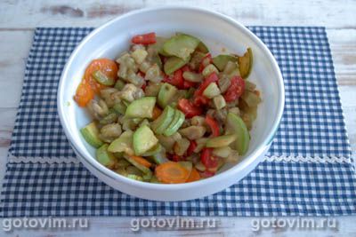 Теплый салат с баклажанами, помидорами и кабачками, Шаг 06