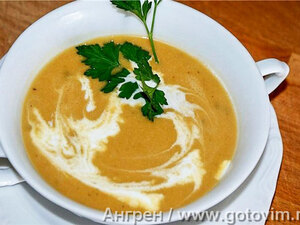 Тыквенный крем-суп с мёдом и тимьяном