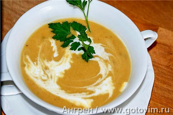 Тыквенный крем-суп с мёдом и тимьяном. Фотография рецепта