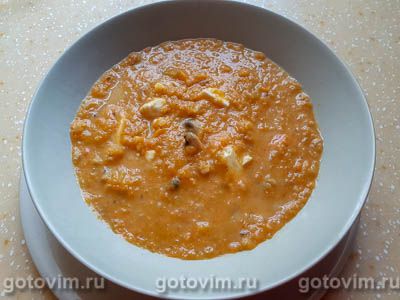 Тыквенный суп-пюре с грибами. Фото-рецепт