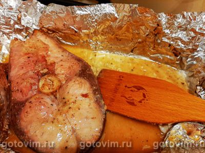 Толстолобик в духовке, запеченный в горчично-медовом соусе, Шаг 05