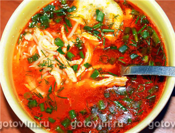 Томатно-куриный суп. Фотография рецепта