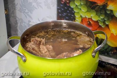 Томатный суп с говядиной, пшеном и свежей капустой, Шаг 05