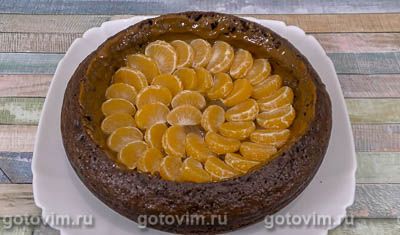 Шоколадный торт в мультиварке с бананами и мандаринами, Шаг 04