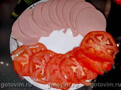 Торт из кабачков с  помидорами и колбасой, Шаг 05