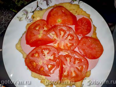 Торт из кабачков с  помидорами и колбасой, Шаг 09