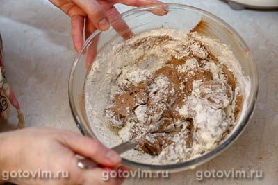 Новогодний торт с ореховым безе и кремом из маскарпоне, Шаг 05