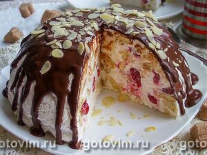 Желейный торт из печенья со сгущенкой бе