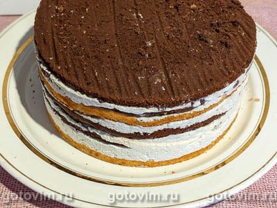 Бисквитный торт с вафельной прослойкой «Весёлый мишка», Шаг 07