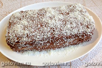 Творожно-банановый торт из печенья без выпечки, Шаг 12