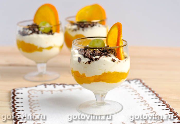 Творожный десерт с манго. Фотография рецепта
