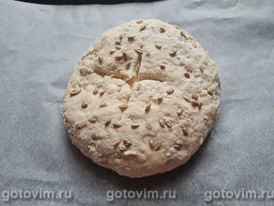 Творожный хлеб с семечками (без дрожжей), Шаг 08