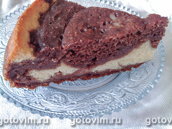 Творожно-шоколадный пирог в мультиварке. Фотография рецепта