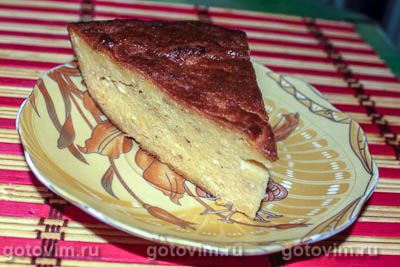 Творожная запеканка с тертыми яблоками и корицей 