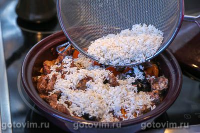 Тажин с говядиной, рисом и сухофруктами, Шаг 08