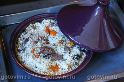 Тажин с говядиной, рисом и сухофруктами, Шаг 09