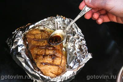 Утиные грудки в глазури из коричневого сахара с соевым соусом и имбирем, Шаг 05