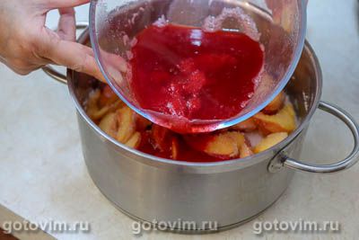 Варенье из персиков с красной смородиной, Шаг 06