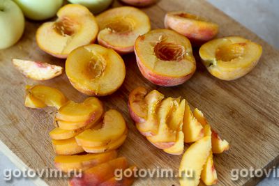 Варенье из персиков с яблоками , Шаг 01