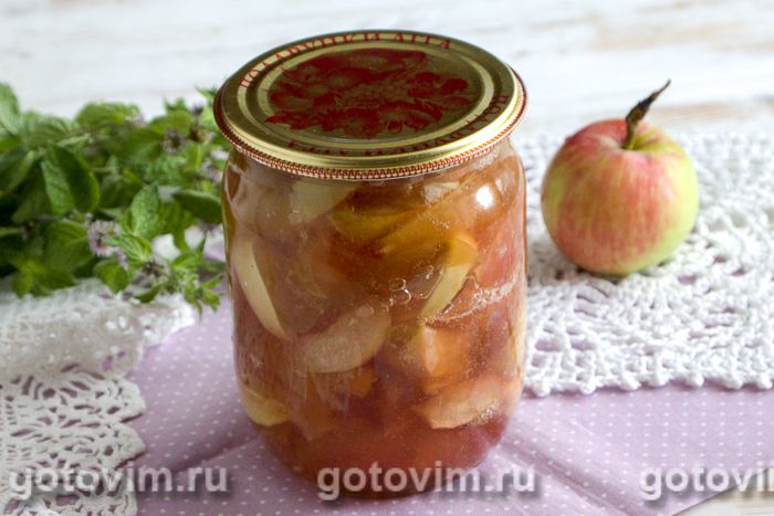 Варенье из яблок с мятой. Фотография рецепта