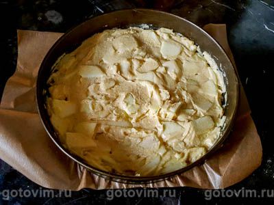 Нежный яблочный пирог на тесте из манки с йогуртом , Шаг 07