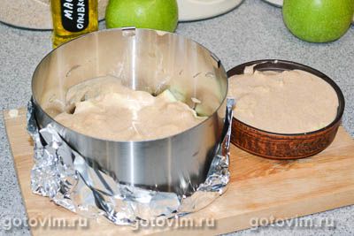 Яблочный пирог из цельнозерновой муки и йогурта (без сахара), Шаг 06