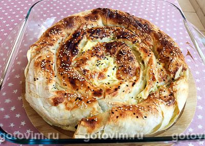 Турецкий бурек (пирог со шпинатом), Шаг 10