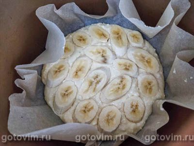 Заливной творожный пирог с бананами, Шаг 06