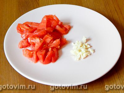 Запеченный баклажан с мягким сыром и помидорами , Шаг 02
