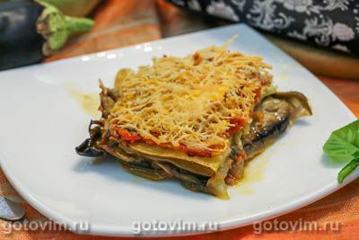 Запеканка из кабачков и баклажанов под хрустящей сырной корочкой